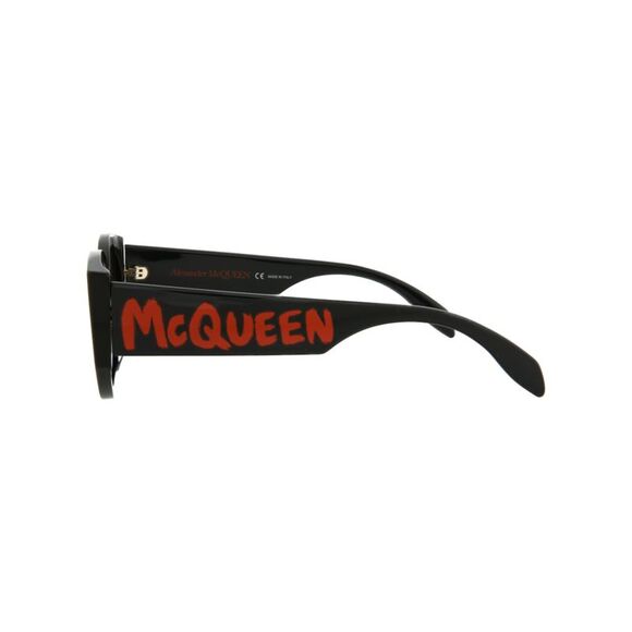 Alexander McQueen Round-Frame Acetate Sunglasses Black Womens - Picture 3 of 5